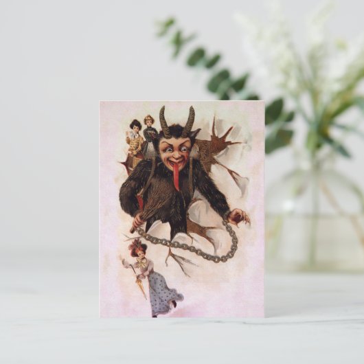 Krampus durchbrechen postkarte (Stehend Vorderseite)