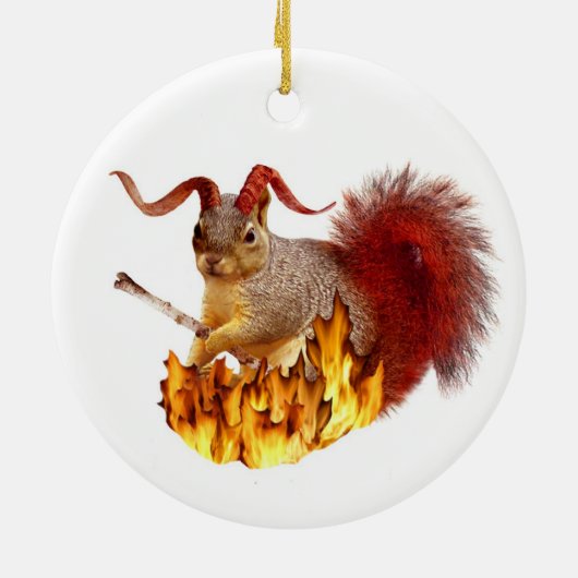 Krampus Eichhörnchen-Verzierung Keramikornament (Hinten)