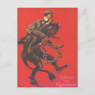 Krampus entführt Erwachsene Postkarte