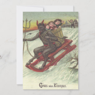 Krampus entführt Kinder auf dem Schlitten