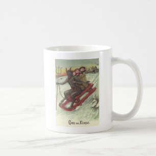 Krampus entführt Kinder auf dem Schlitten Kaffeetasse