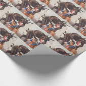 Krampus entführt Kinder Geschenkpapier (Ecke)