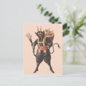 Krampus entführt Kinder mit der Rute Postkarte (Stehend Vorderseite)