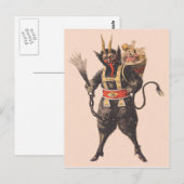 Krampus entführt Kinder mit der Rute Postkarte (Vorne/Hinten)