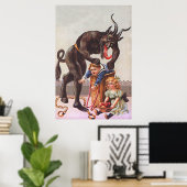 Krampus entführt Kinder Poster (Heimbüro)