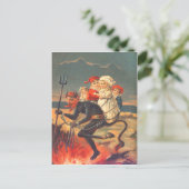 Krampus entführt Kinder Postkarte (Stehend Vorderseite)