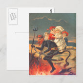 Krampus entführt Kinder Postkarte (Vorne/Hinten)