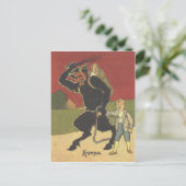 Krampus entführt Kinder Postkarte (Stehend Vorderseite)