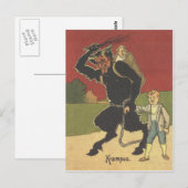 Krampus entführt Kinder Postkarte (Vorne/Hinten)