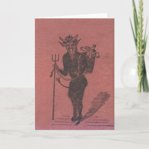 Krampus entführt Menschen Feiertagskarte