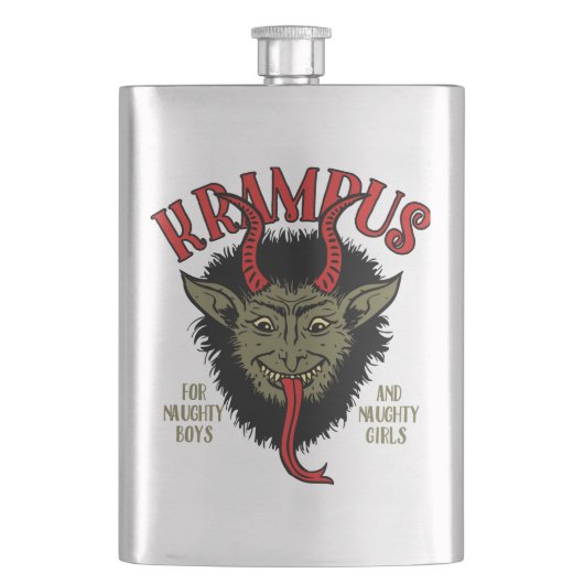 Krampus Face Naughty Flachmann (Vorderseite)