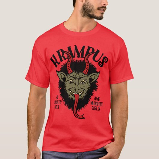 Krampus Face Naughty T-Shirt (Vorderseite)