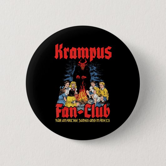 Krampus Fan-club Ugly Xmas German Christmas Demon Button (Vorderseite)