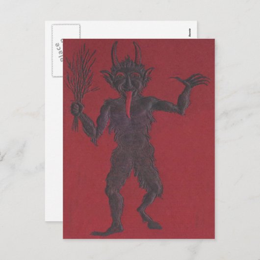 Krampus Feiertagspostkarte (Vorne/Hinten)