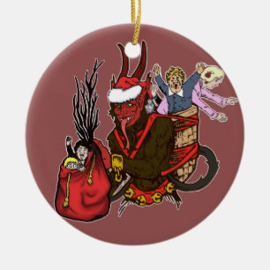 Krampus fing freche Kinderverzierung Keramikornament