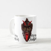 Krampus fröhliche Weihnachten Kaffeetasse (Vorderseite Links)