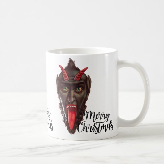 Krampus fröhliche Weihnachten Kaffeetasse (Rechts)