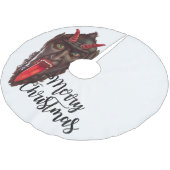 Krampus fröhlicher Weihnachtsbaumrock Polyester Weihnachtsbaumdecke (Schrägansicht)