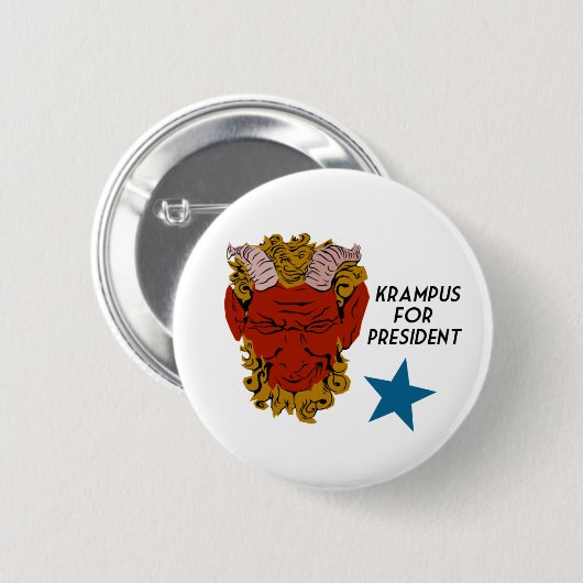 Krampus für Präsidentenkampagnenknopf Button (Vorne & Hinten)