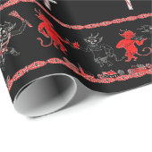 Krampus gebrochene Zuckerstange Geschenkpapier (Rolleneckpunkt)