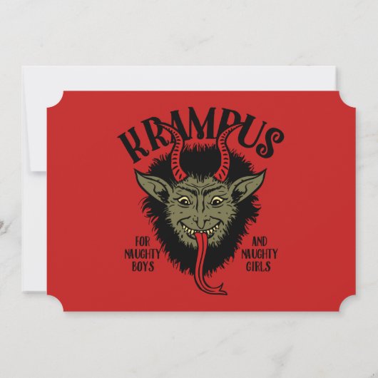Krampus Gesicht Naughty Einladung (Rückseite)