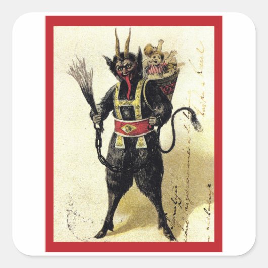 Krampus got Ihre Kinder - Salbe Krampus Quadratischer Aufkleber (Vorderseite)