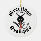 Krampus Greetings Keramik Ornament (Vorne)