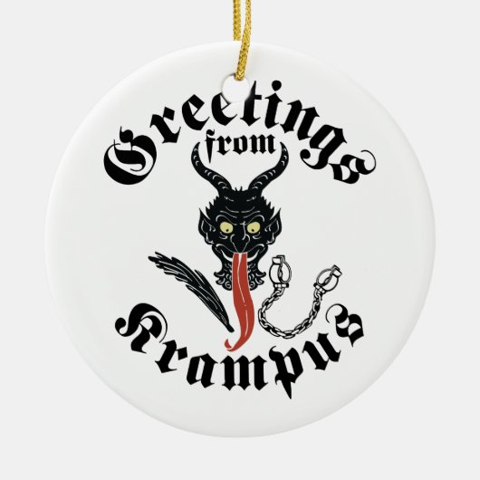 Krampus Greetings Keramik Ornament (Vorne)
