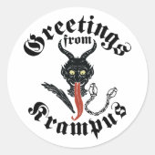 Krampus Greetings Runder Aufkleber (Vorderseite)