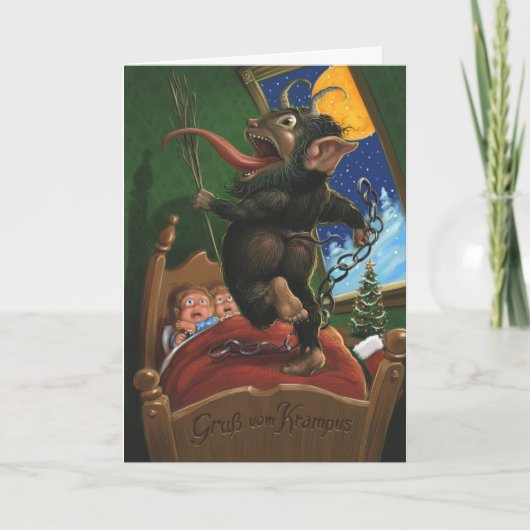 Krampus Grußkarte Feiertagskarte (Vorderseite)