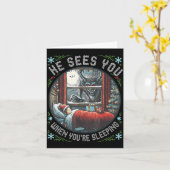 Krampus He Sees You When You're Sleeng Horror Chri Karte (Gelbe Blume)