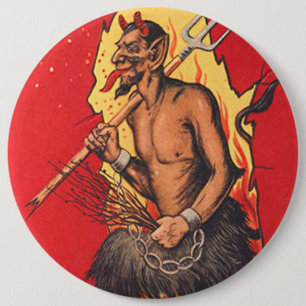 Krampus Heugabel Gerte Button