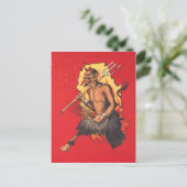 Krampus Heugabel Gerte Postkarte (Stehend Vorderseite)