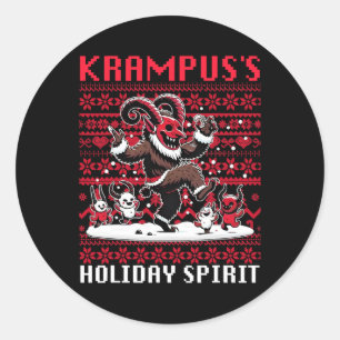 Krampus Holiday Spirit Design Weihnachtssaison Evi Runder Aufkleber