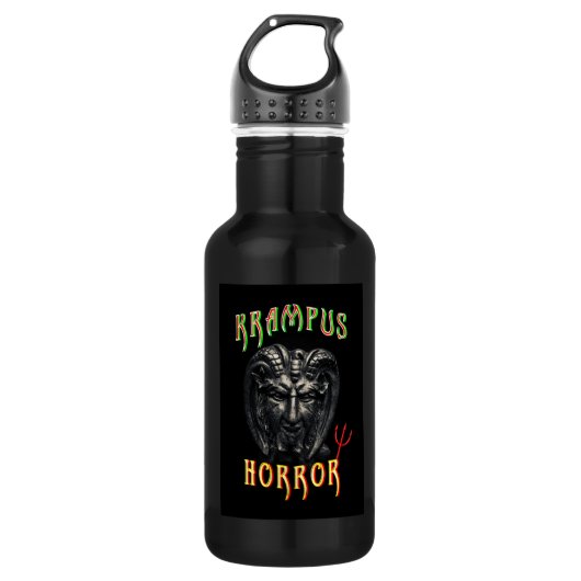 Krampus-Horror Edelstahlflasche (Vorderseite)