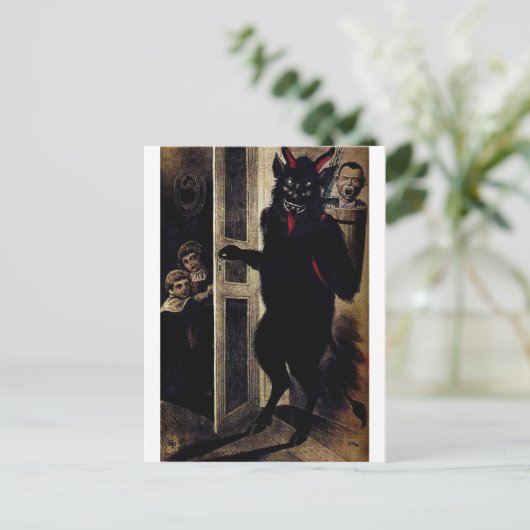 Krampus im Dunkeln Postkarte (Stehend Vorderseite)