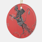 Krampus im Zimmer Keramikornament (Links)