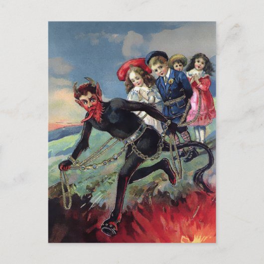 Krampus in die Hölle Postkarte (Vorderseite)