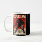 Krampus Is Coming To Town Christmas Horror Holiday Kaffeetasse (Links)