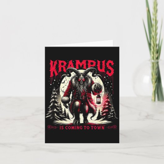 Krampus Is Coming To Town Dark Christmas Horror Xm Karte (Vorderseite)