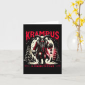 Krampus Is Coming To Town Dark Christmas Horror Xm Karte (Gelbe Blume)