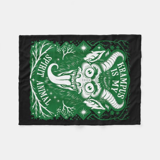 Krampus Is My Srit Animal German Folklore For Kram Fleecedecke (Vorderseite (Horizontal))