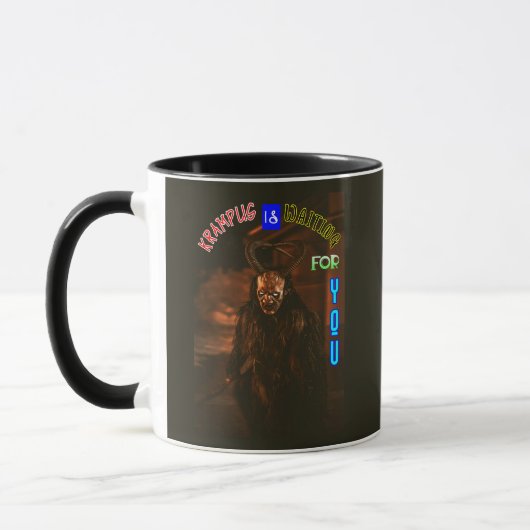Krampus ist für Sie Gewartet Dezember Krampusnacht Tasse (Links)