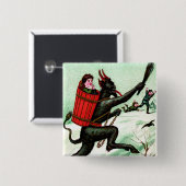 Krampus jagen schlechten Kindern Winterschnee Button (Vorne & Hinten)