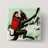 Krampus jagen schlechten Kindern Winterschnee Button (Vorderseite)