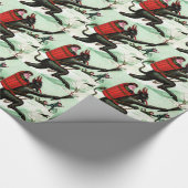 Krampus jagen schlechten Kindern Winterschnee Geschenkpapier (Ecke)