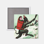 Krampus jagen schlechten Kindern Winterschnee Magnet (Vorderseite/Rückseite)