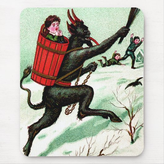 Krampus jagen schlechten Kindern Winterschnee Mousepad (Vorne)