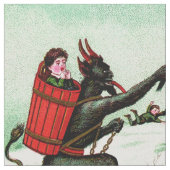 Krampus jagen schlechten Kindern Winterschnee Stoff (Nahaufnahme)