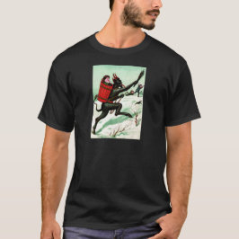 Krampus jagen schlechten Kindern Winterschnee T-Shirt